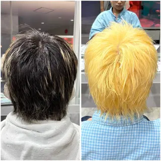 カラー メンズ ブリーチカラー💛 モテ髪💛AMIのヘアスタイル
