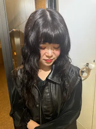 ロング パーマ モデル募集中‎🤍 山崎妃香のヘアスタイル