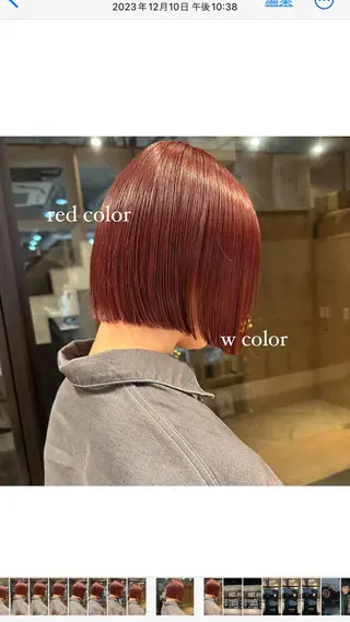 ショート カラー ボブ/レイヤー/ニュ アンスパーマ/小夏のヘアスタイル