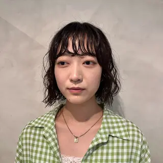 ミディアム パーマ Aust hair Stella新宿所属・Yuki☺︎パーマ レイヤーカットウルフのヘアスタイル