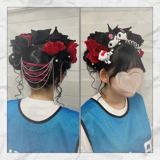 セミロング ヘアアレンジ ヘアセット/着付け 𓇼 松本 夏美𓇼のヘアスタイル