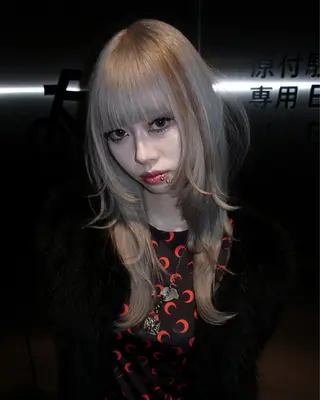 セミロング Null 表参道所属・岩下昂世/ ハイトーン/デザインのヘアスタイル