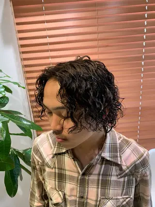 パーマ メンズ 園田 将士のヘアスタイル