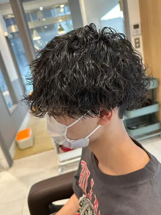 ミディアム パーマ メンズ 💈メンズ特化 美容師サキ💈のヘアスタイル
