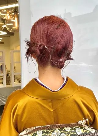 ミディアム ヘアアレンジ 亀井 里奈のヘアスタイル