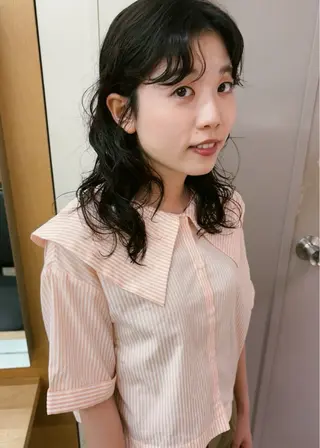 セミロング パーマ 西山 紗耶香🪽 透明感カラー/ボブのヘアスタイル