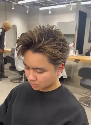 カラー メンズ フェザーパーマ 🪶⛓️安部侑希のヘアスタイル