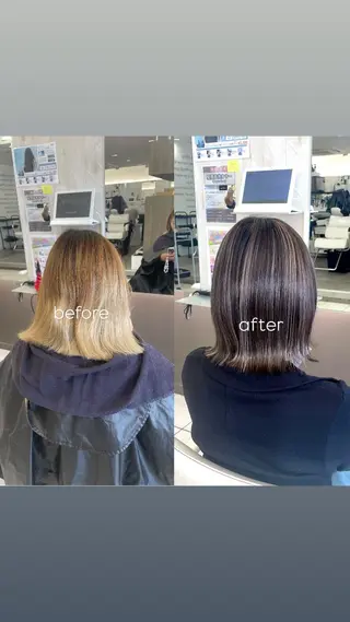 ミディアム 縮毛矯正/艶髪 💎志田美紀のヘアスタイル