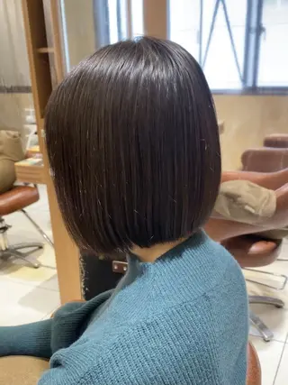 ミディアム カラー パーマ ヘアアレンジ シャドウパーマ 石見のヘアスタイル
