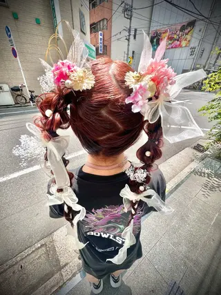 ロング 🖤デザインカラー❤ kana🖤のヘアスタイル
