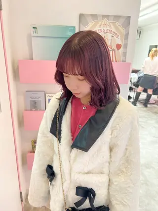 ショート カラー 🎀ダブルカラー/ ピンク×ガーリー🎀のヘアスタイル