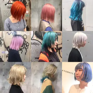 ミディアム カラー ホワイト&レイヤーカ ットエクステ長畠俊輔のヘアスタイル