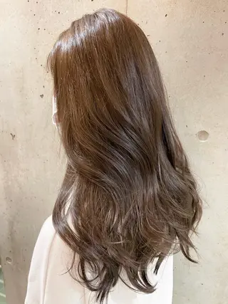 ロング カラー 顔周り/透明感カラー アベ マホのヘアスタイル