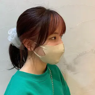 ミディアム カラー 阿部 胡春のヘアスタイル