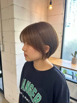 ショート やりすぎないパーマ ニュアンスパーマのヘアスタイル