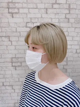 ショート カラー ヘアアレンジ ブリーチなし艶カラー 東家のヘアスタイル