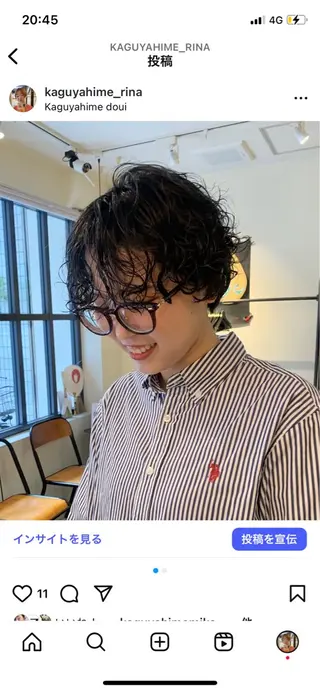 ショート パーマ 山本 りなのヘアスタイル