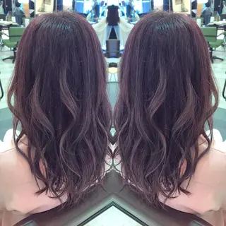 セミロング カラー 青木 茂樹⭐️ 透明感カラーのヘアスタイル