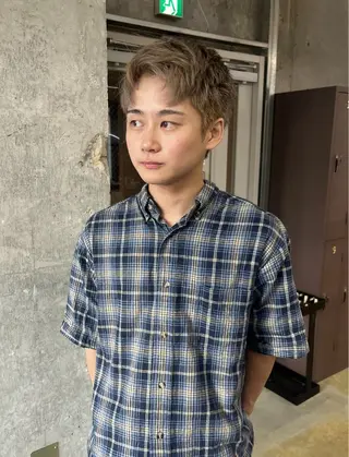 ショート カラー メンズ ナガノリノ /ボブ/ ベージュ/暖色のヘアスタイル