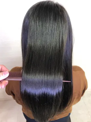 セミロング カラー 髪質改善//縮毛矯正 This表参道のヘアスタイル