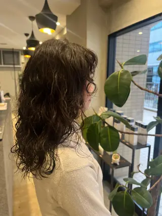 ロング パーマ みわ/博多 ブリーチ/メンズヘアのヘアスタイル