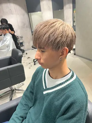 ショート カラー パーマ ヘアアレンジ メンズ _WHITE京橋店所属・髪質改善_WHITE RYUSUKEのヘアスタイル
