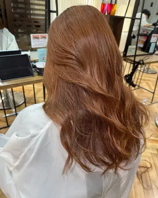 セミロング カラー パーマ ヘアアレンジ LUCK本厚木 浦住 貴大のヘアスタイル