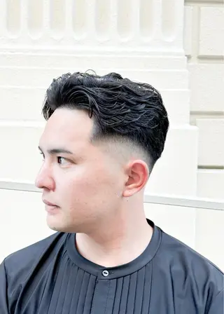 ショート パーマ メンズ DAD　BARBERSHOP所属・三宮メンズカット ヨシイッキのヘアスタイル