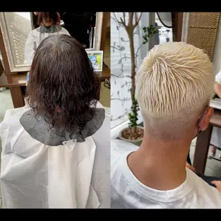 ショート カラー メンズ share salon　SCENA所属・堤太志 メンズパーマ特化のヘアスタイル