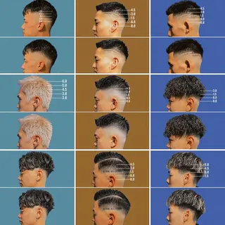 ショート カラー パーマ メンズ &CREW スタッフのヘアスタイル