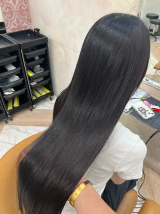 ロング 縮毛矯正/ブリーチ なしダブルカラー輝希のヘアスタイル