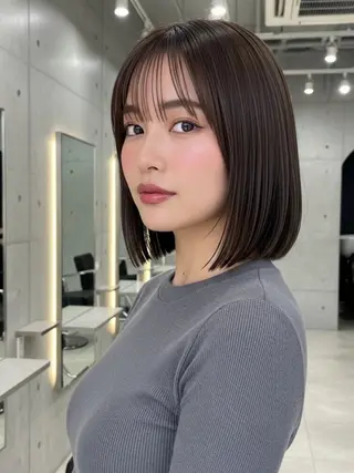 ミディアム 似合わせボブ✖️ 韓国レイヤー✨小関のヘアスタイル