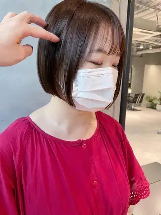 ショート 美髪矯正/艶カラー ボブ/栄/鐘ヶ江純也のヘアスタイル