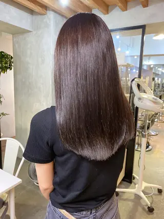 ロング カラー 切りっぱなしボブ/ デザインカラー店長のヘアスタイル