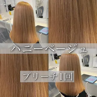 セミロング カラー 🪄池袋ハイトーン 🪄ブリーチカラーのヘアスタイル
