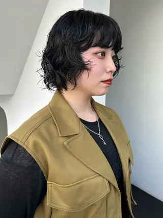 ショート パーマ レイヤーパーマ🪐 伽羅のヘアスタイル