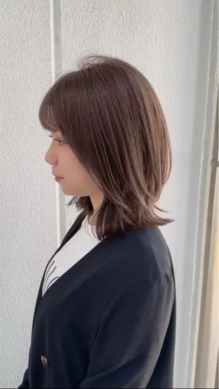 ミディアム 岡本雅也 ショートボブレイヤーのヘアスタイル