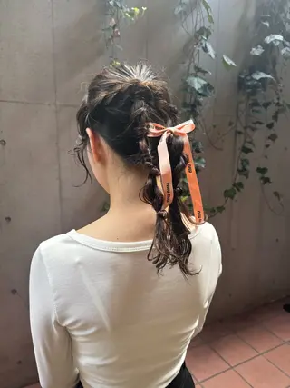 ミディアム ヘアアレンジ 【ヘアセット/美眉】 吉川玲のヘアスタイル