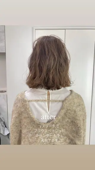 ミディアム ୨୧柔らかいカラー nozomi ୨୧のヘアスタイル