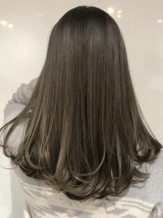 セミロング カラー ヘアアレンジ ブリーチ&似合せボブ 田中寛十のヘアスタイル