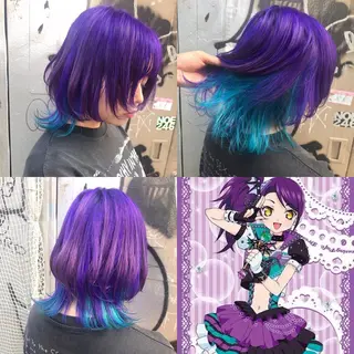 ミディアム カラー ホワイト&レイヤーカ ットエクステ長畠俊輔のヘアスタイル