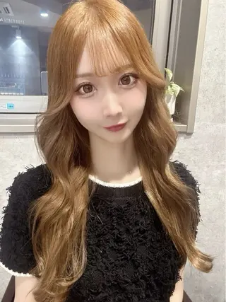 ロング カラー ダブルカラー 新宿のヘアスタイル