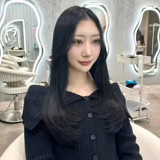 ミディアム ブリーチなしW🎀 髪質改善/はのんのヘアスタイル