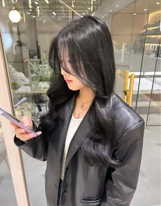 ロング カラー 🇰🇷韓国スタイル /束間まつげ🎀ミキのヘアスタイル