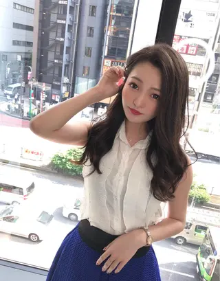 ロング カラー 渋谷/ハッシュ レイヤーカット/会田のヘアスタイル