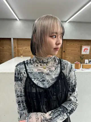 ショート カラー ブリーチ/似合わせ Kaito🦕/栄のヘアスタイル