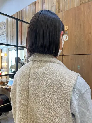 カラー 黒田瀬奈/ボブ まろやかベージュのヘアスタイル