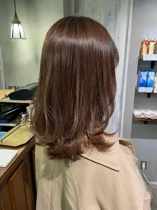 セミロング カラー ヘアアレンジ HOEK  HOEK 立川所属・中村 彩乃のヘアスタイル