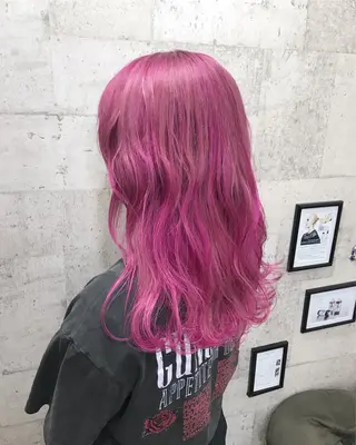 ロング カラー インナーカラー/天神 ブリーチ/吉田のヘアスタイル