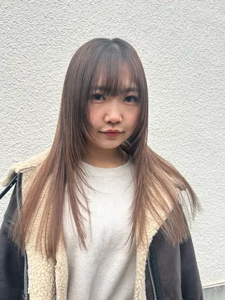 セミロング ayano🍒パーマ 暖色カラーのヘアスタイル